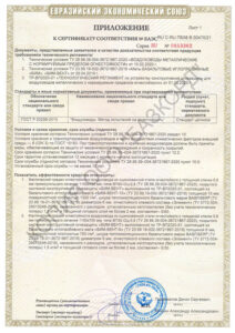 Приложение к сертификату БИМ-ВЕНТ